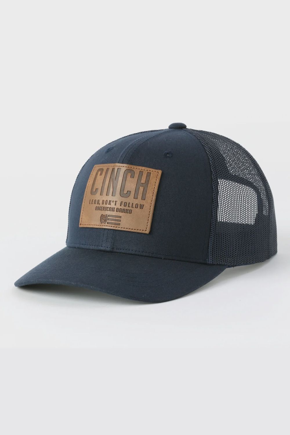 CINCH Flex Fit trucker cap leather logo patch