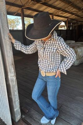 Black Colt - Work shirt in Grey Gingham