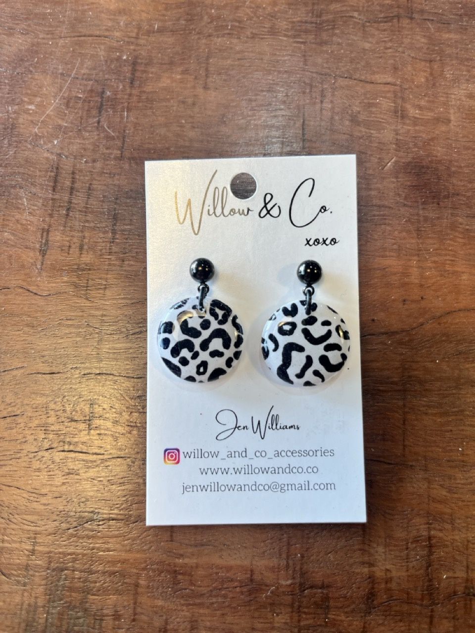 Willow &amp; Co Graphite Spots Mini Dangles
