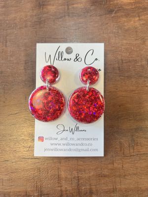 Willow &amp; Co Midi Dangle - Raspberry Glitter
