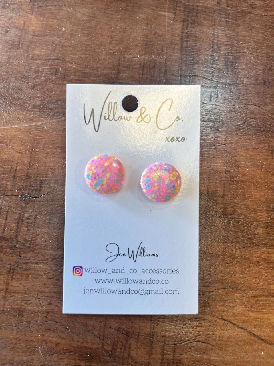 Willow &amp; Co 1.5cm Studs - Pinkie Pie