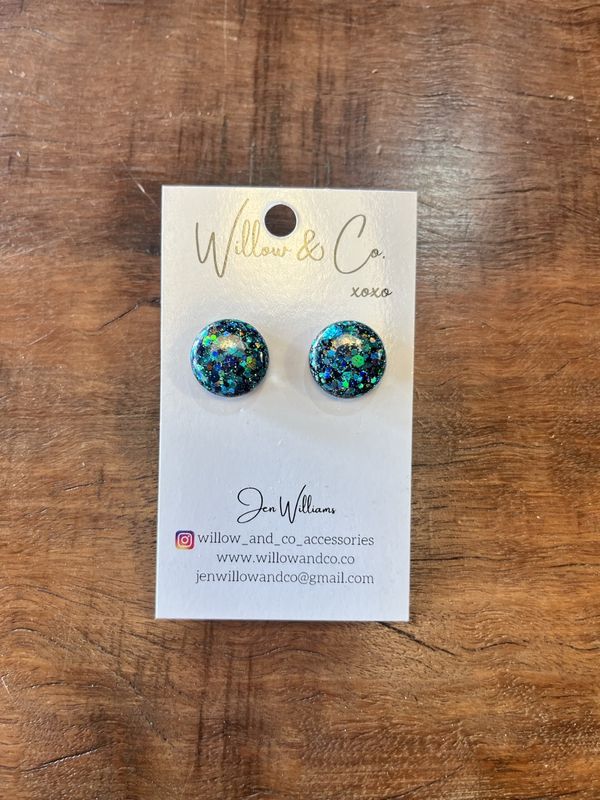 Willow &amp; Co 1.5cm Studs - Siren Noir