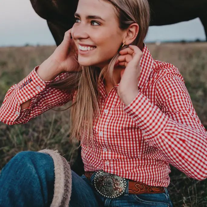 Leader Denim Co. Custom Fit Shirt - Red Gingham