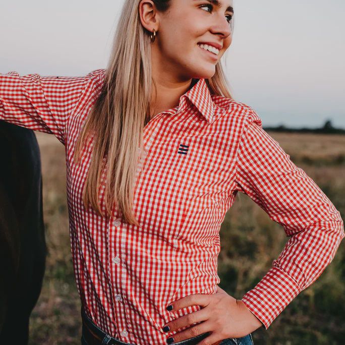 Leader Denim Co. Custom Fit Shirt - Red Gingham