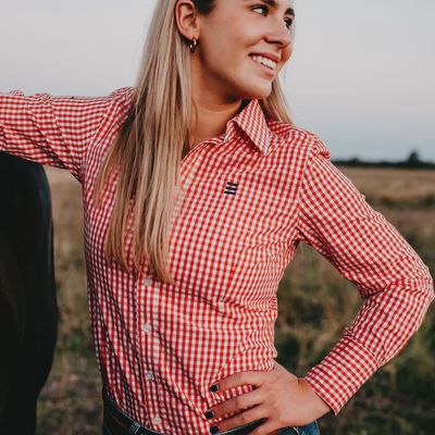 Leader Denim Co. Custom Fit Shirt - Red Gingham