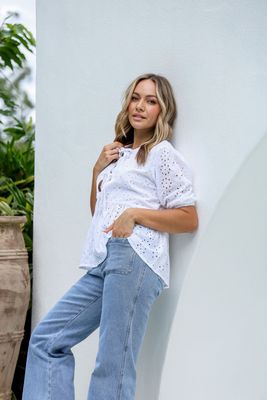 Joop &amp; Gypsy - Schiffli broderie anglaise top