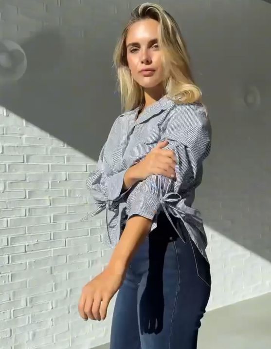 White Poetry Blue Pinstripe Shirt