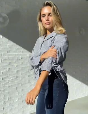 White Poetry Blue Pinstripe Shirt