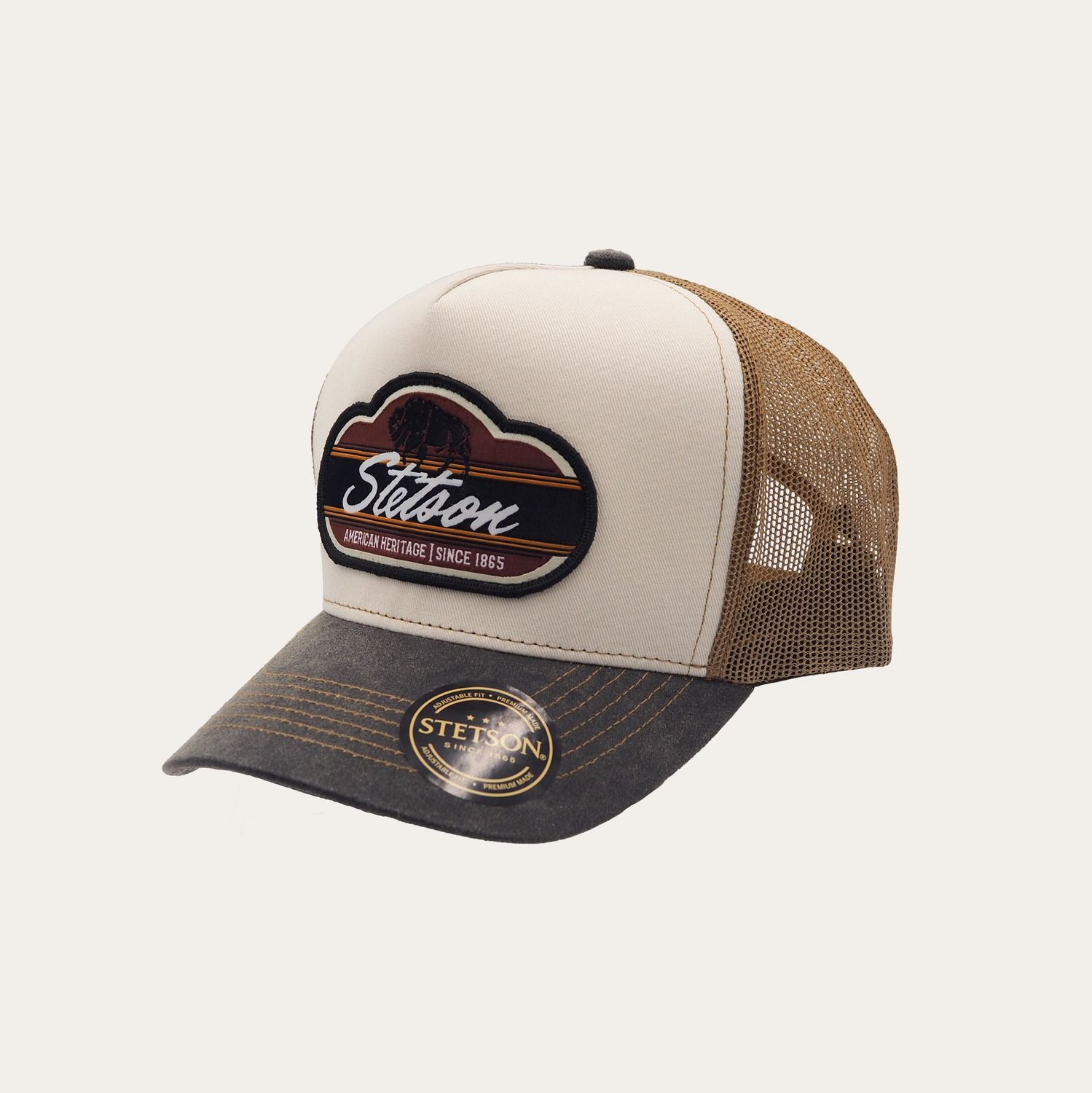 Stetson - Bison Trucker Cap, Colour: Tan