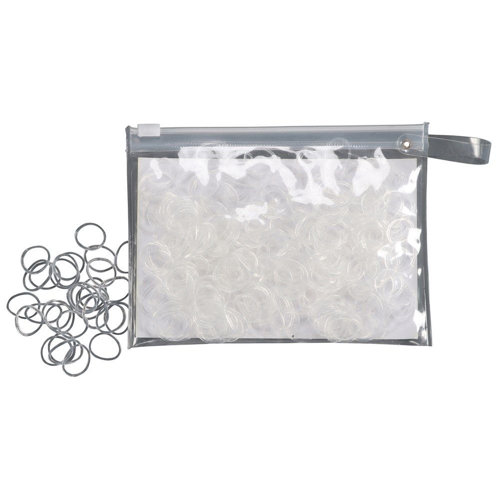 Non-Snap Plaiting Bands 400 Pack, Colour: Clear