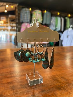 Turquoise earrings (sets of 3)