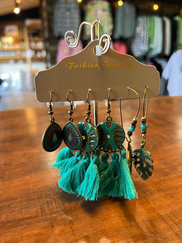 Turquoise earrings (sets of 3)