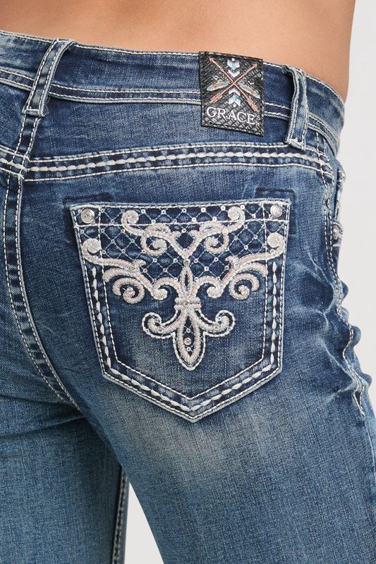 Grace in LA - Fleur-de-Lis bootcut jeans