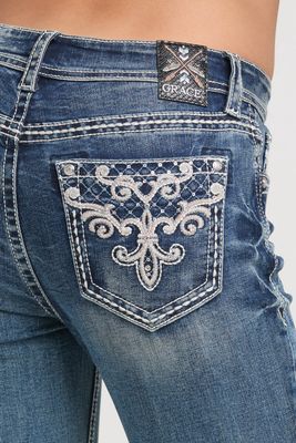 Grace in LA - Fleur-de-Lis bootcut jeans