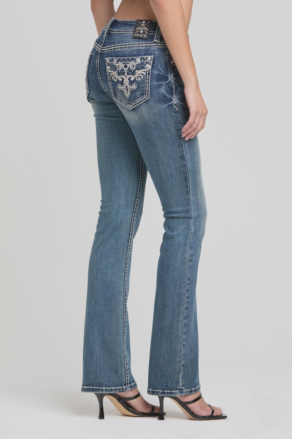 Grace in LA - Fleur-de-Lis bootcut jeans