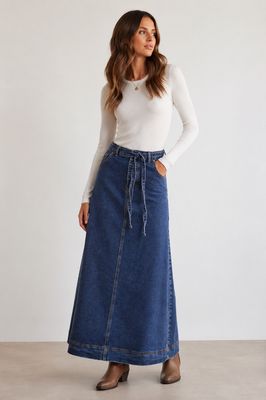 Ave. Denim Maxi Skirt