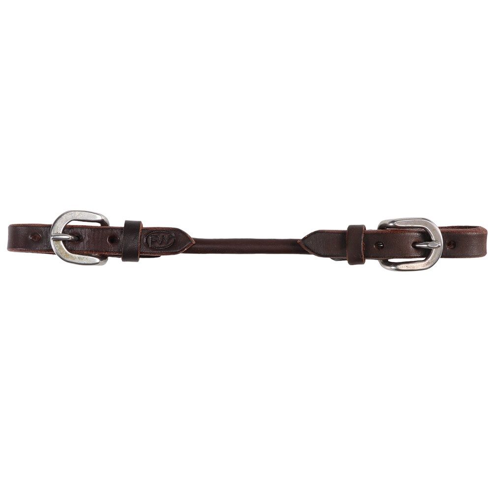 Fort Worth Rounded Curb Strap, Colour: Chestnut 1.6cm w