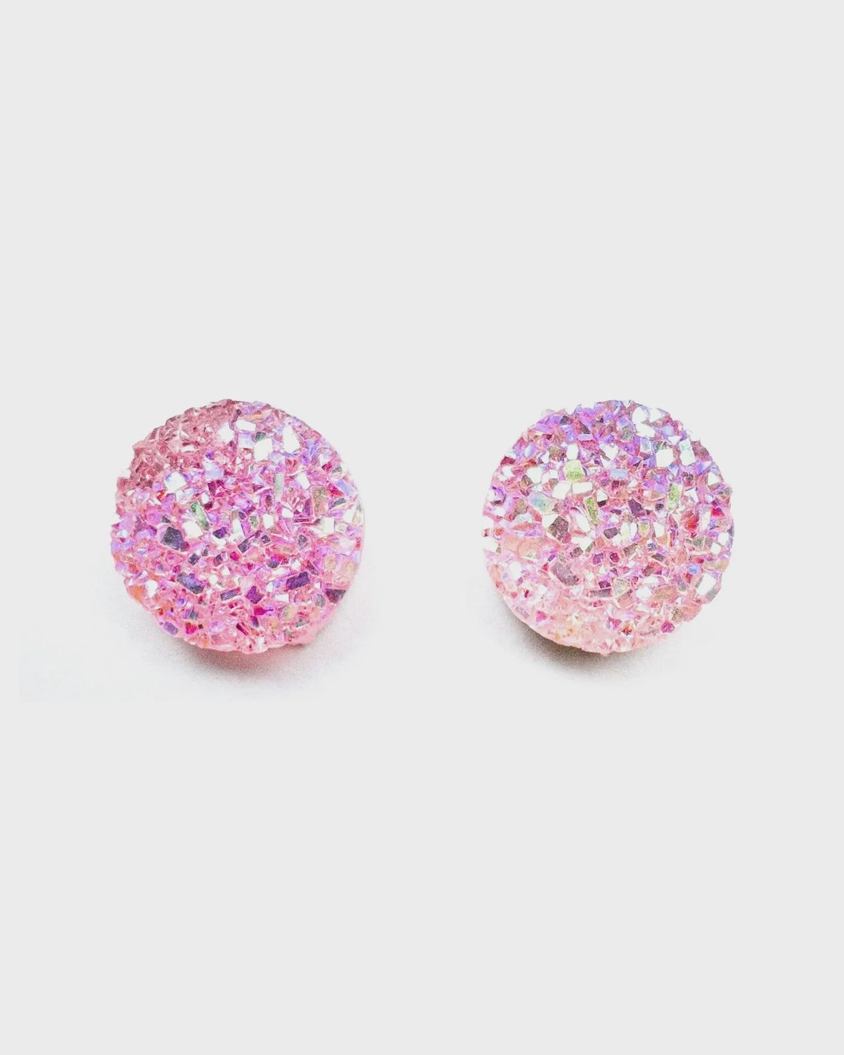 Glimmer Stud Earrings, Colour: Pale Pink