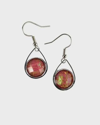 Opal look teadrop earrings