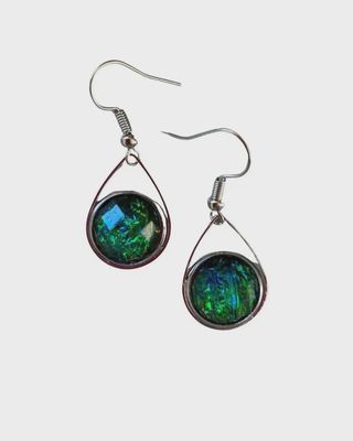 Opal look teadrop earrings