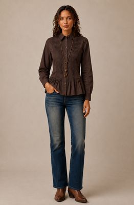Joop &amp; Gypsy Pintuck Cotton Shirt – Chocolate