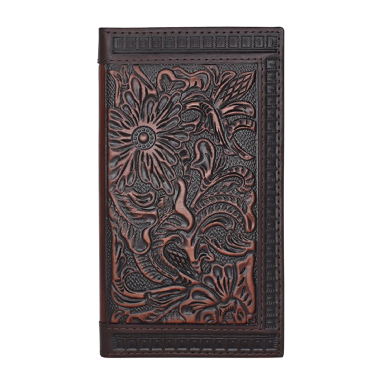 Justin Mens Genuine Rodeo Wallet - tooled &amp; embossed