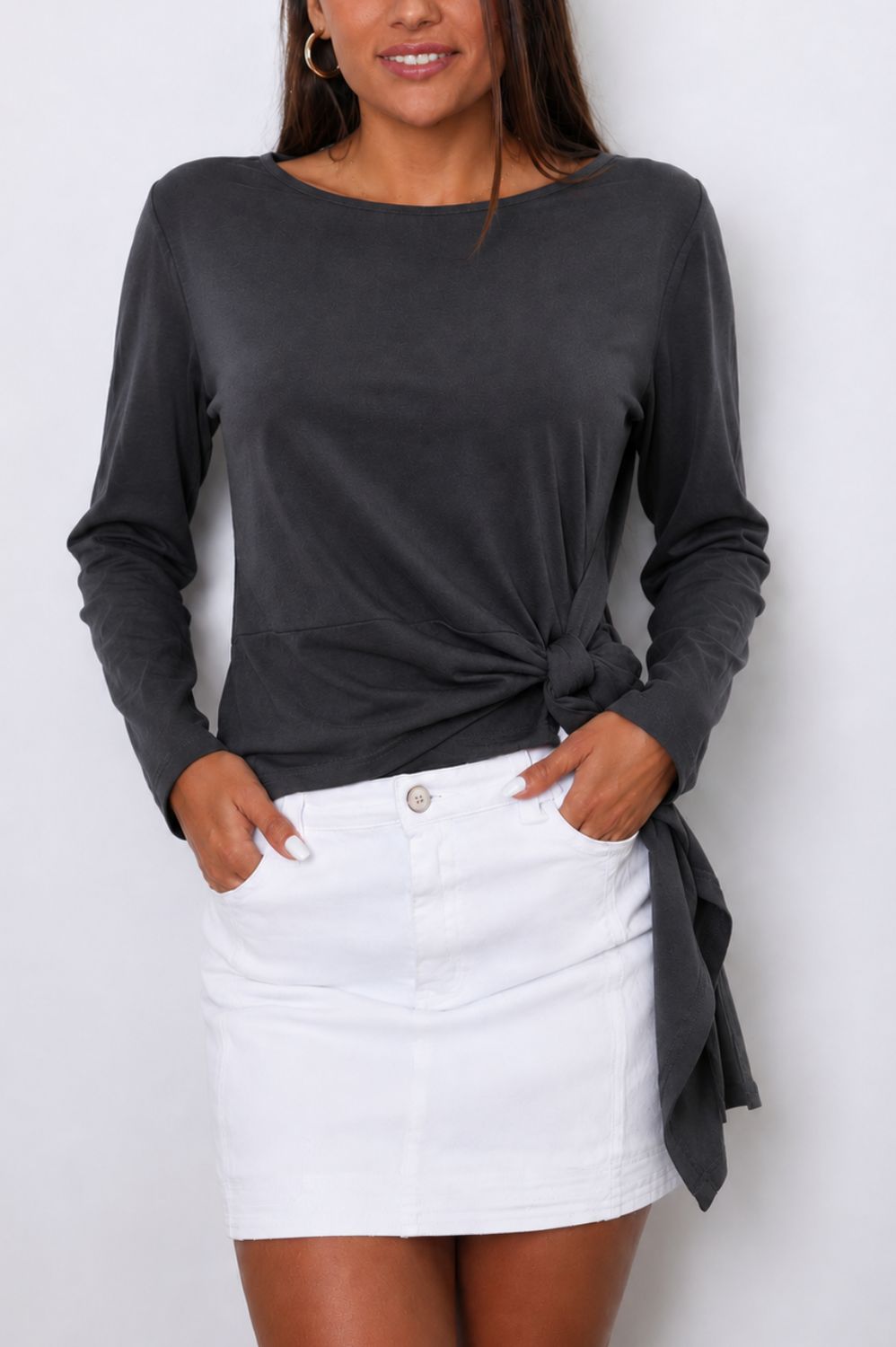 AVE the Label white denim skirt