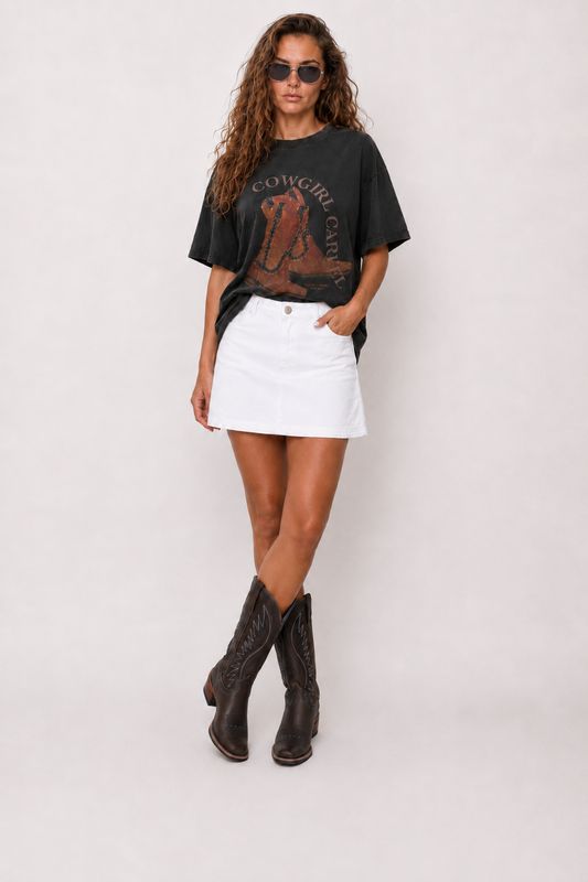 AVE the Label white denim skirt