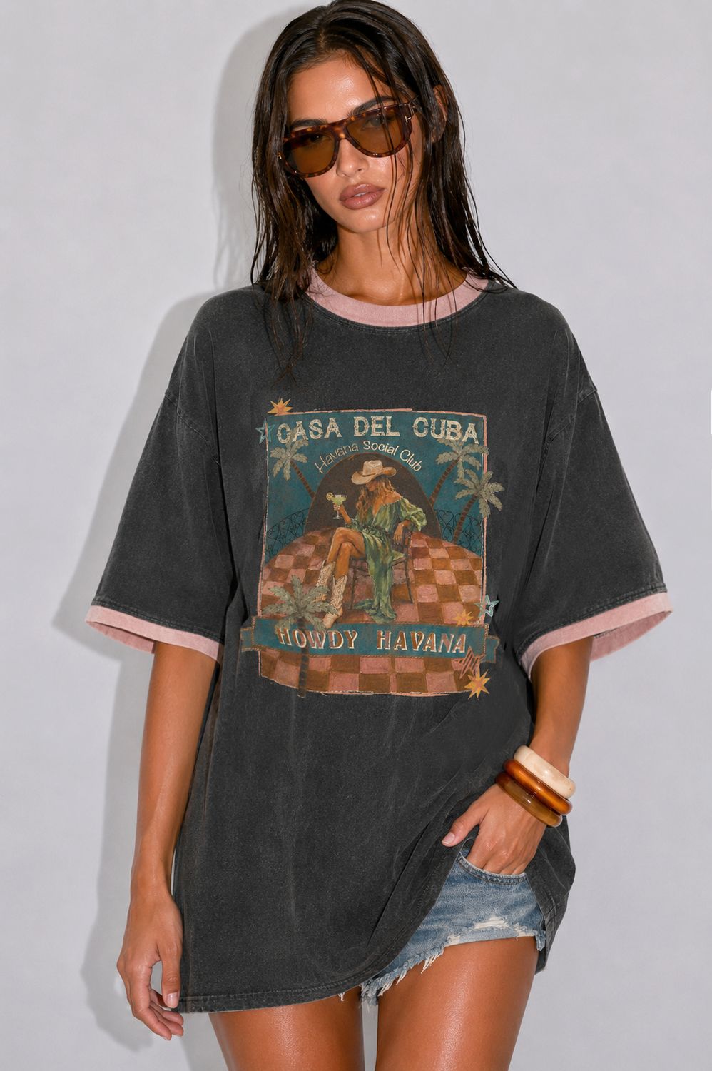 Casa Del Cuba charcoal tee