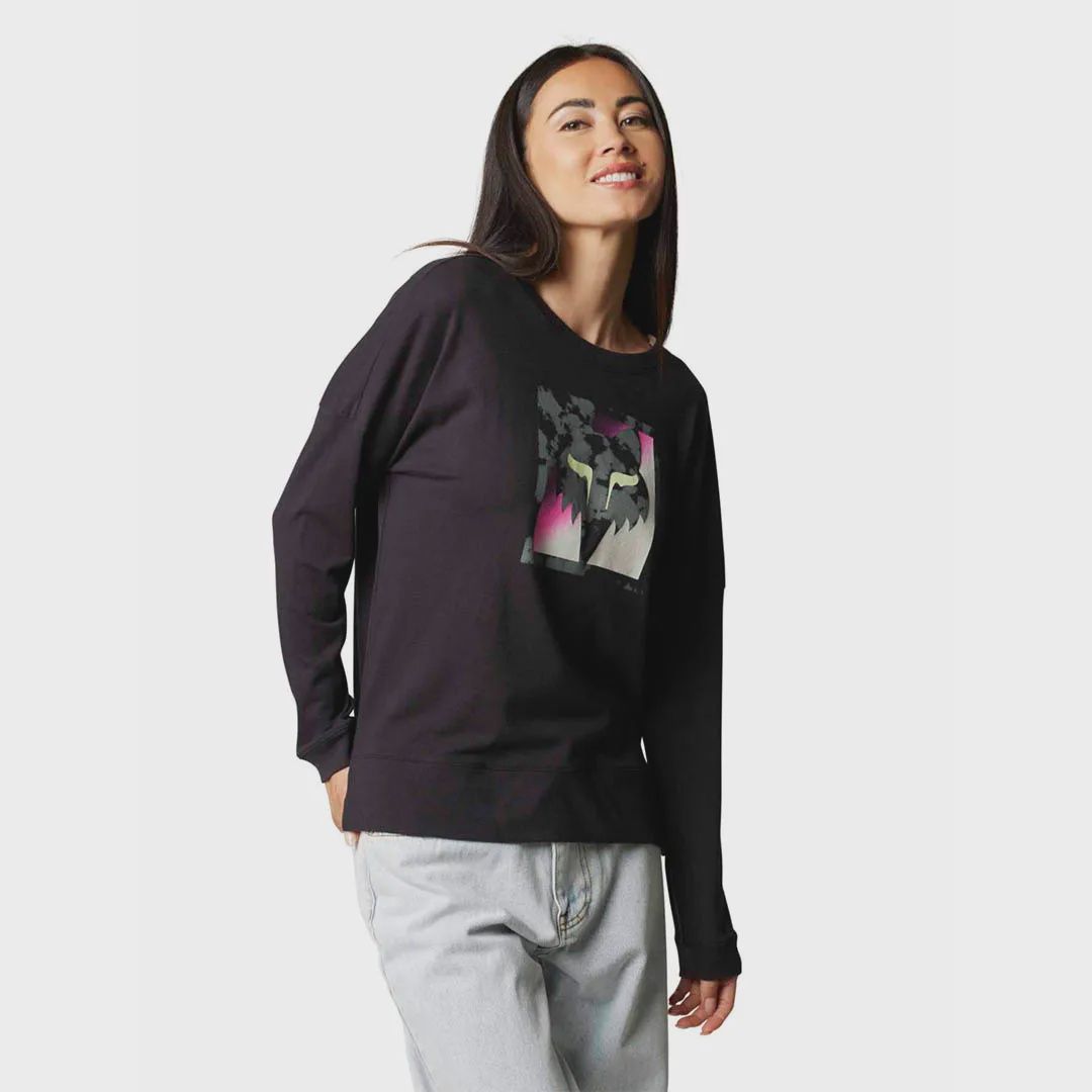 WOMAN DETONATE LS KNIT TOP BLACK
