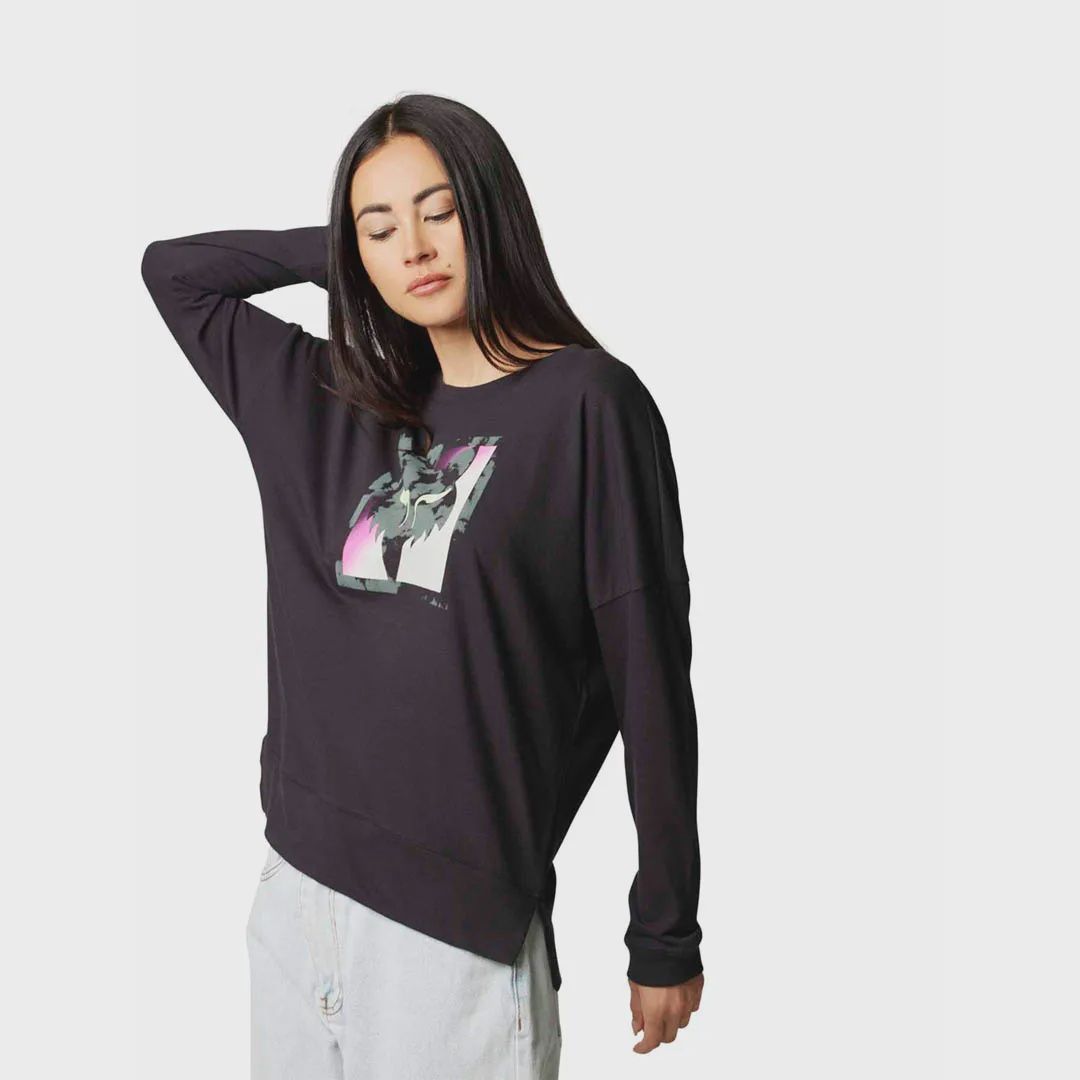 WOMAN DETONATE LS KNIT TOP BLACK