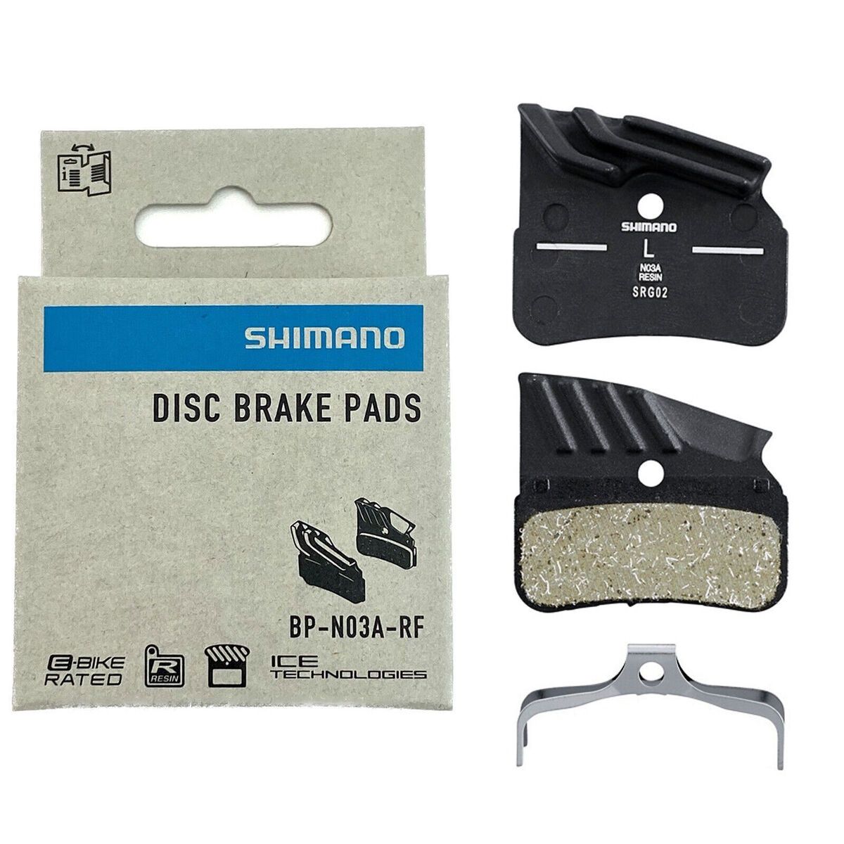 1 PAIR SHIMANO N03A-RF DISC BRAKE PAD RESIN WITH FIN EBPN03ARFA