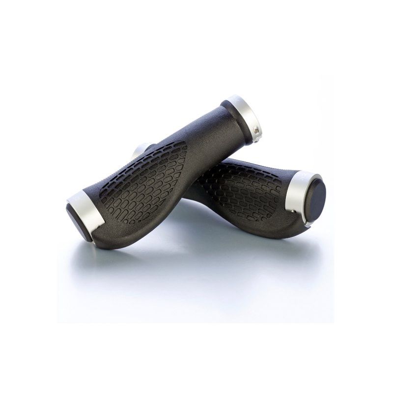 JetBlack Ergo Lockon Grips Silver Rings