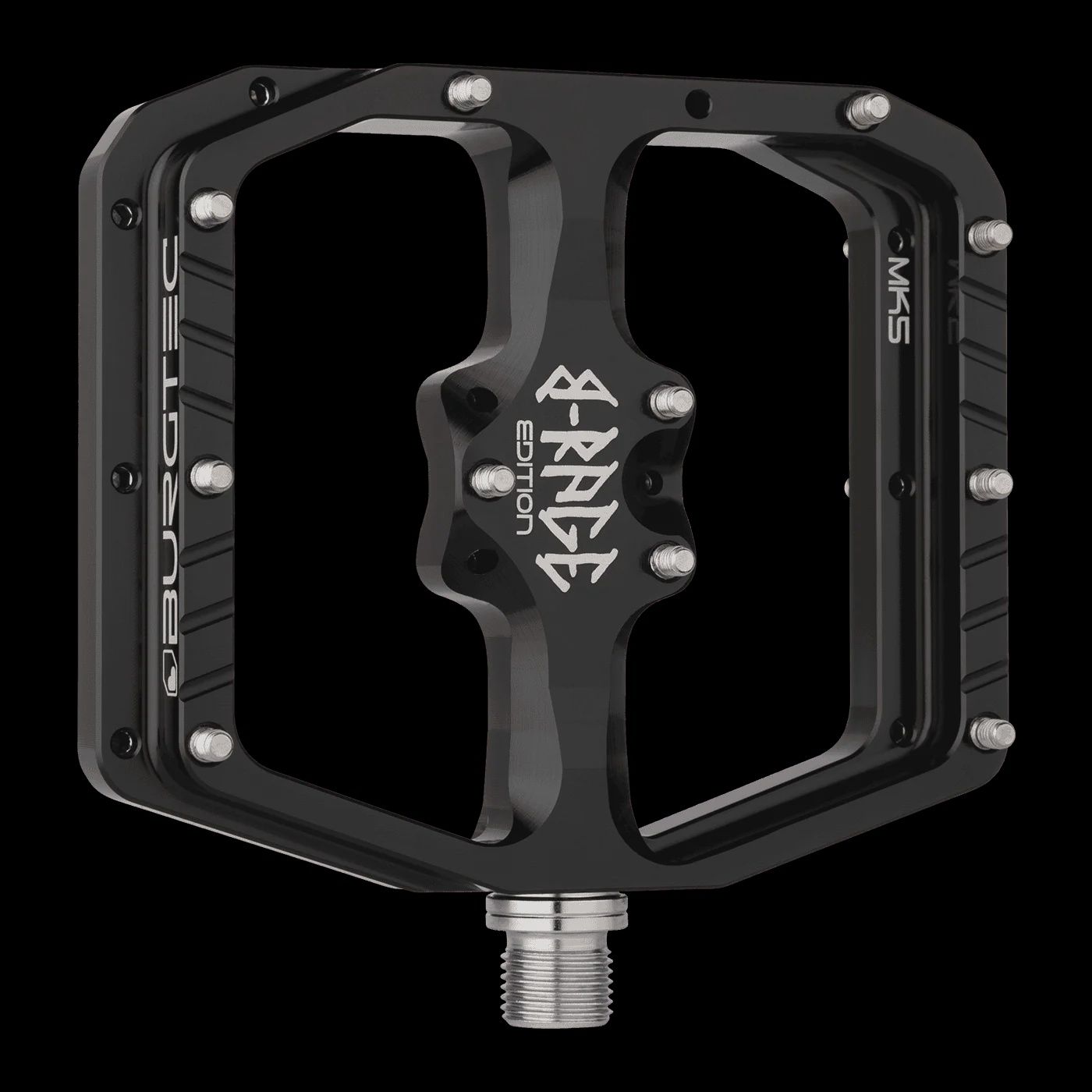 Burgtec Penthouse MK5 B-Rage Edition Steel Axle Alloy Flat Pedals
