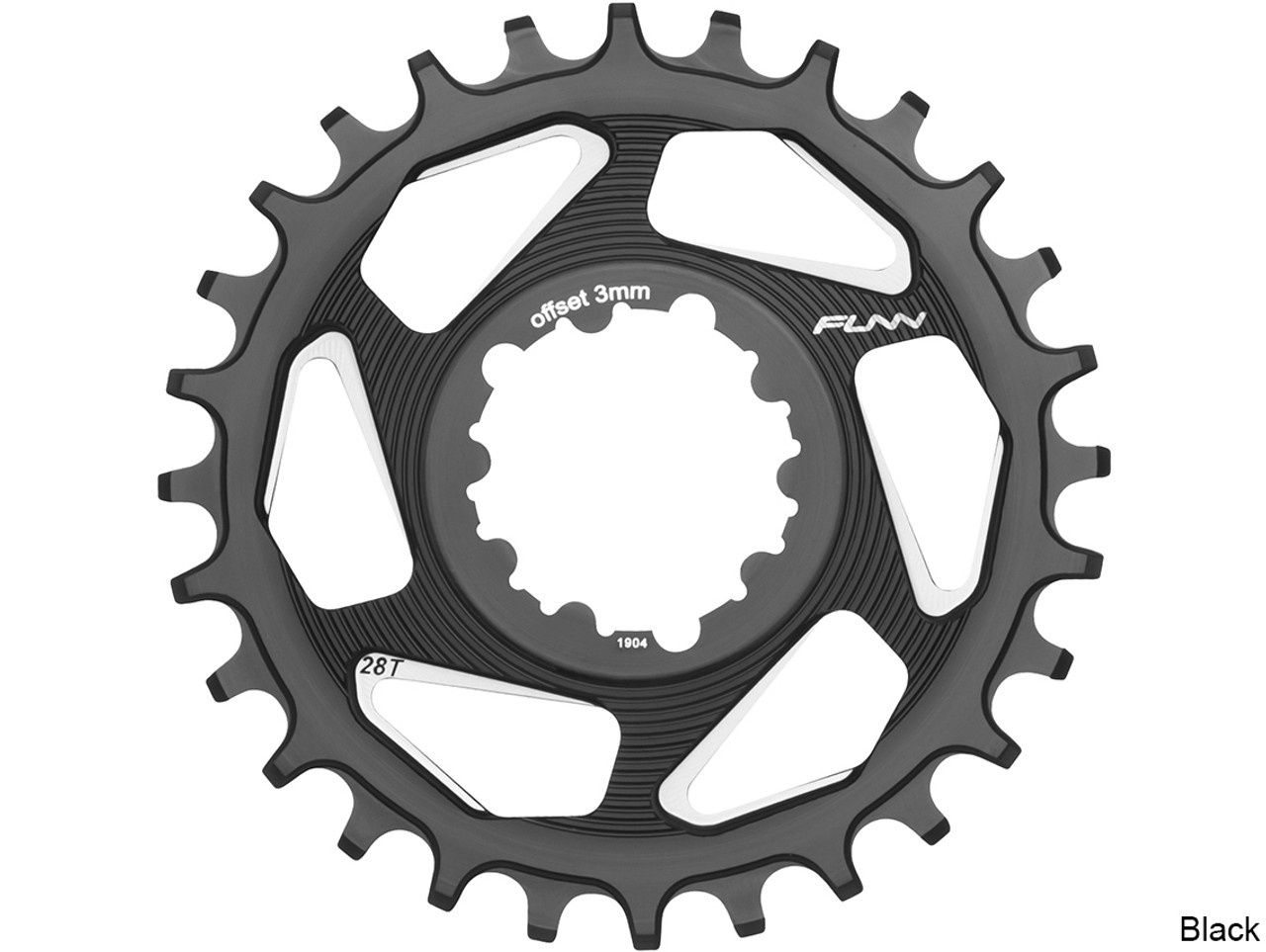 FUNN Chain Ring - Solo DX Narrow Wide - 34T - Sram  Direct Mount - 6mm Offset 10/11 Speed - Black