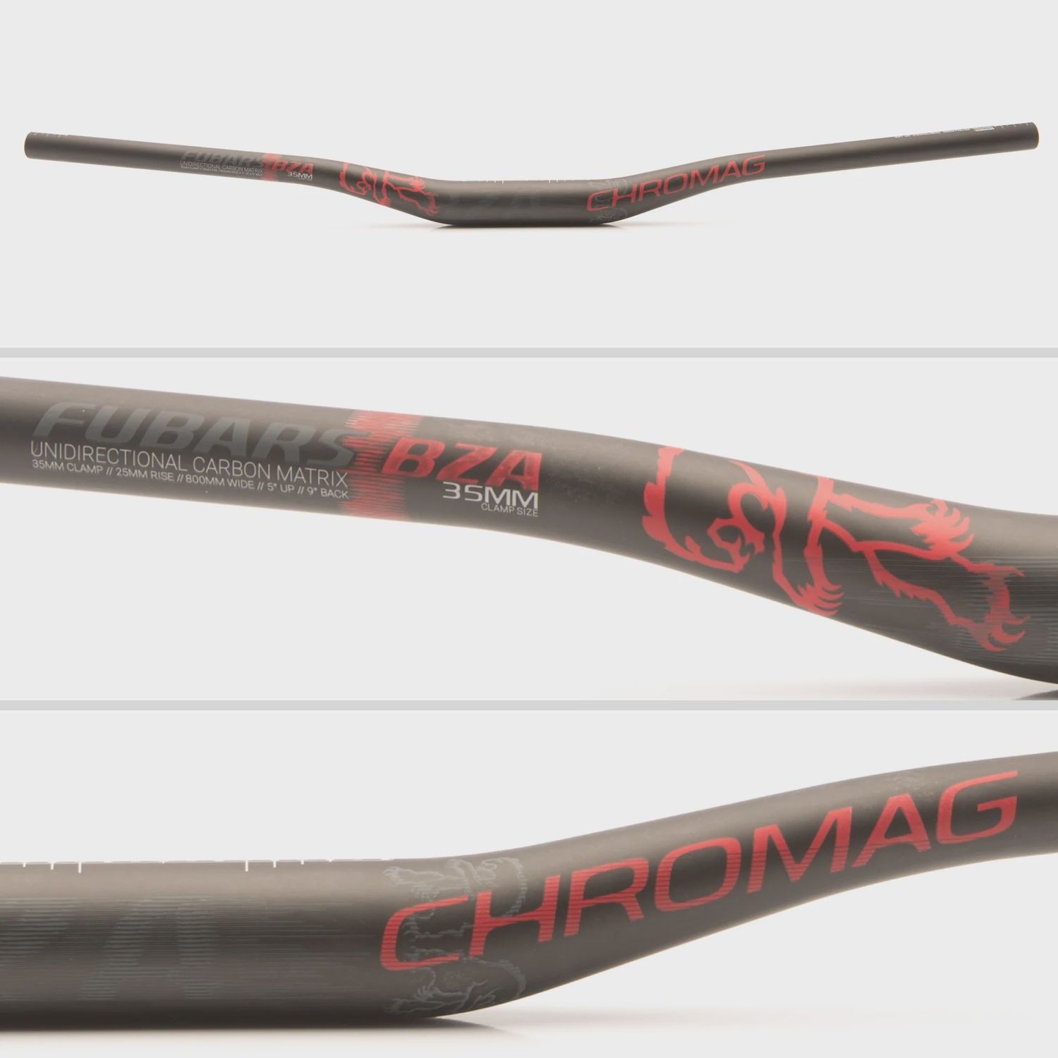CHROMAG BZA HANDLE BAR 35MM CARBON, Colour: BLACK/RED