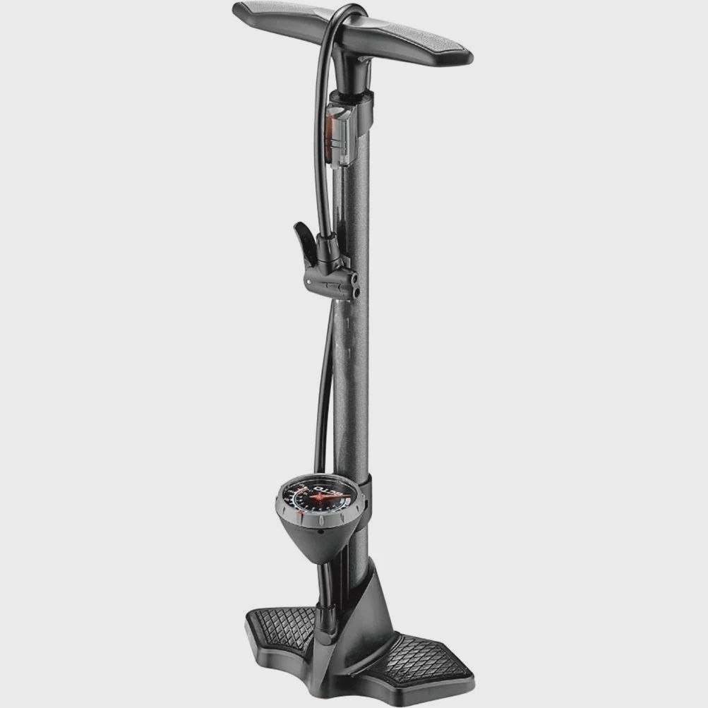 QBP Floor Pump - Air Attack - Steel Barrel - Plastic Base  - Twin Head Valve - 120 Psi