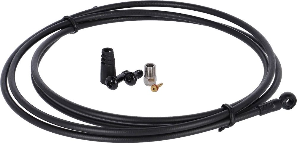 Tektro/TRP Banjo hose kit - 5mm - w/banjo unit kit - Kevlar hose - Length  2000mm - Black