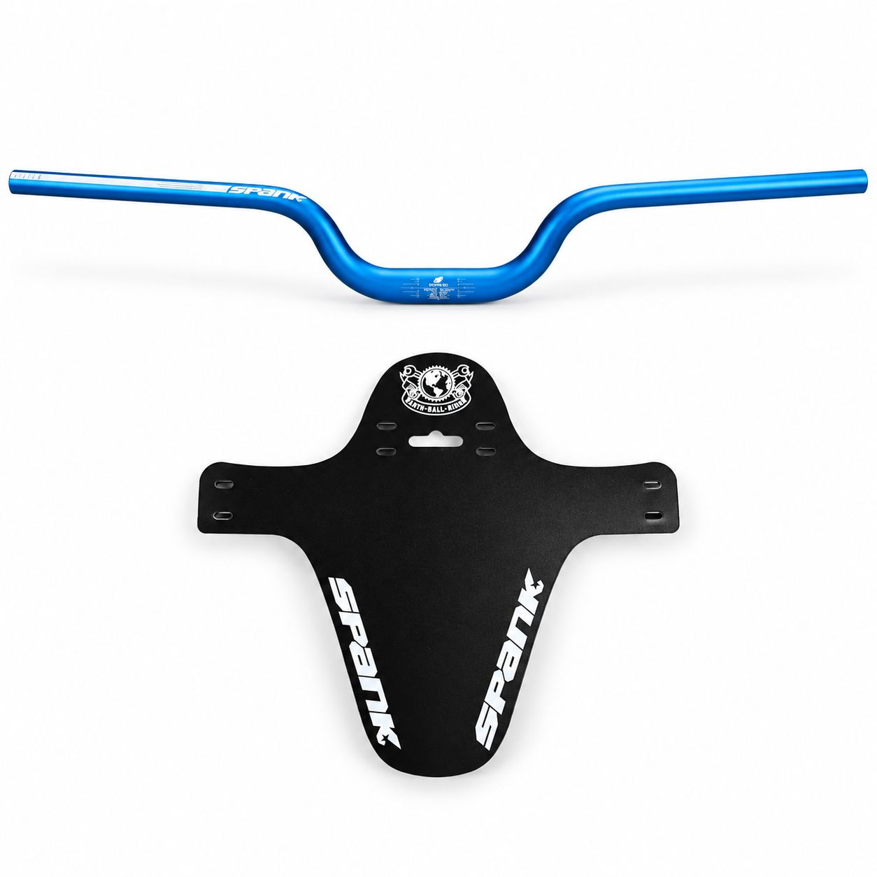 spank spoon 800 skyscraper 31.8mm bar, 60 rise free mud Guard, Colour: Blue