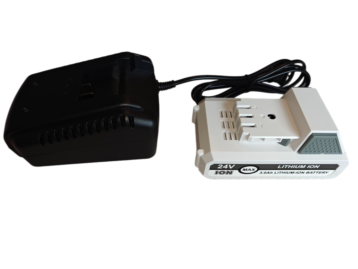 24v Lithium Ion 3Ah battery and charger for Universe Cart and Snow Joe tools.