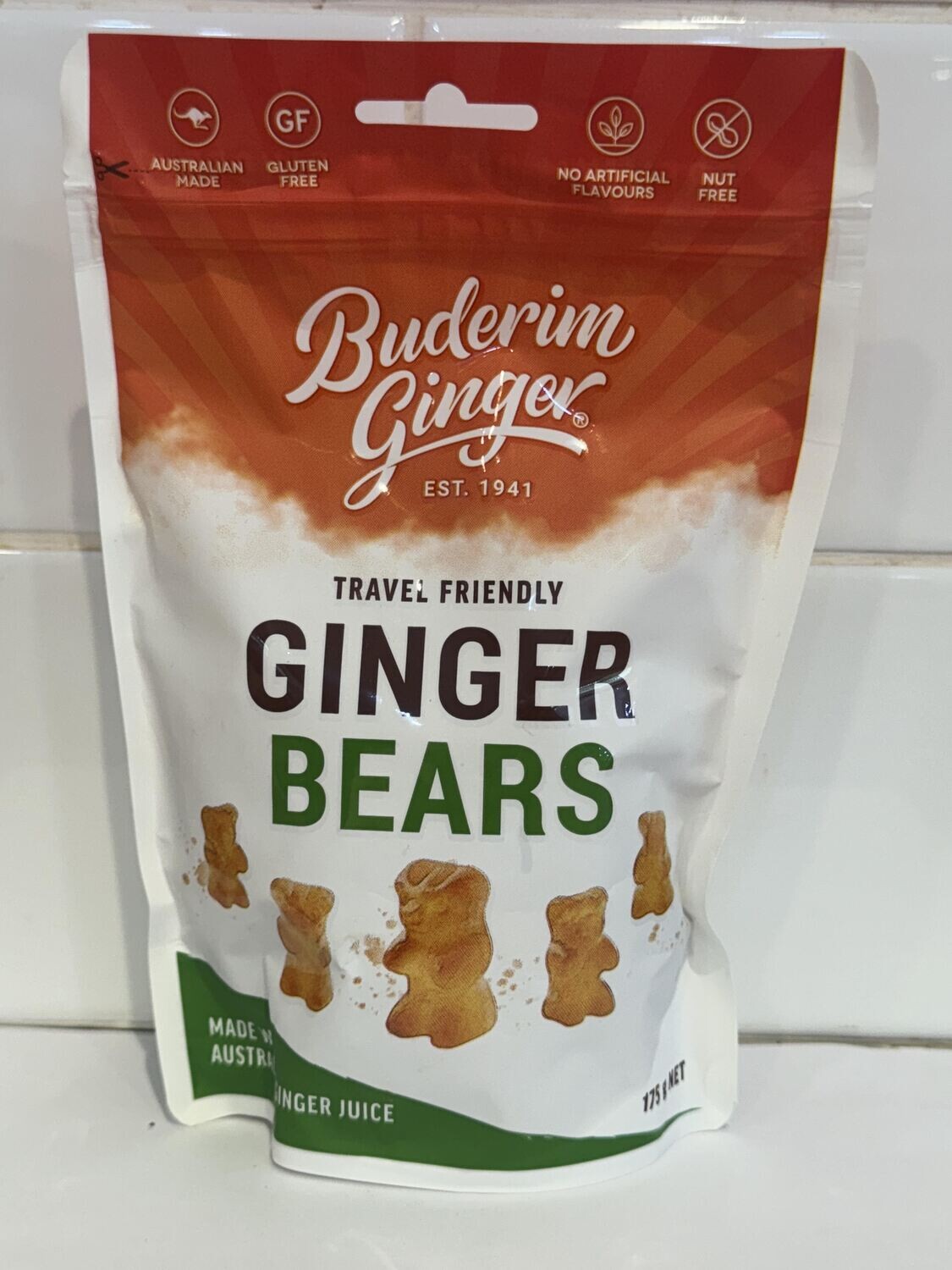 BUDERIM - Ginger Bears 175g packet, Each