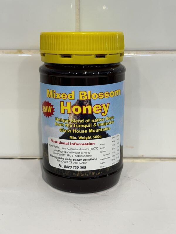 Mixed Blossom RAW honey 500g Tub, Each