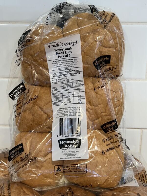 Toowoomba Bake 6PK Round Lunch Rolls