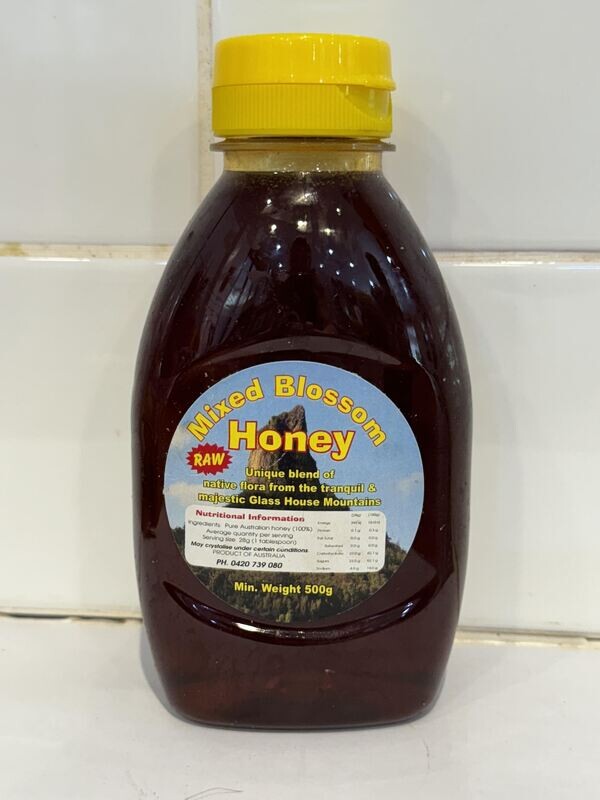 Mixed Blossom RAW Honey 500g Squeeze, Each