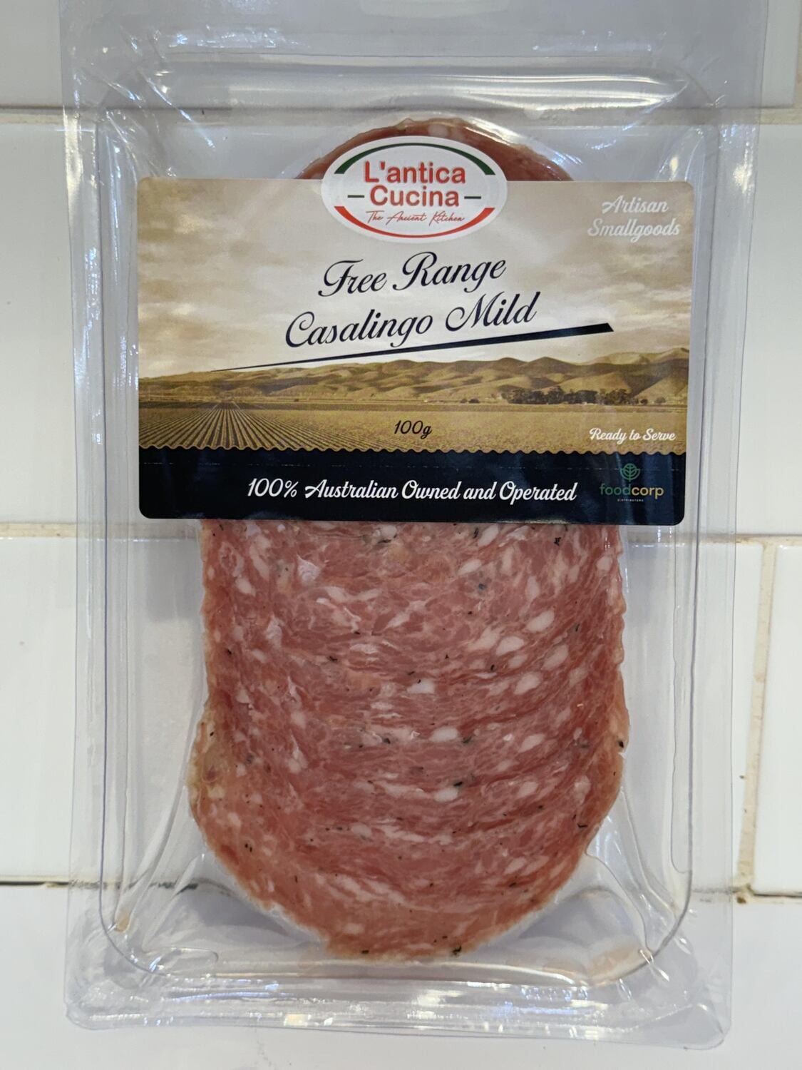 L&#39;ANTICA CUCINA - 100g Casalingo Mild Salami Sliced, Each