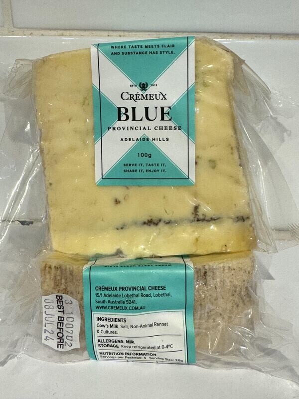 CREMEUX - Blue Cheese 100g block, Each