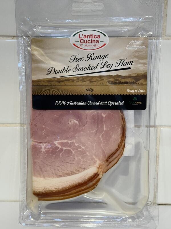 L&#39;ANTICA CUCINA - 120g Free Range  Double Smoked Ham Sliced, Each
