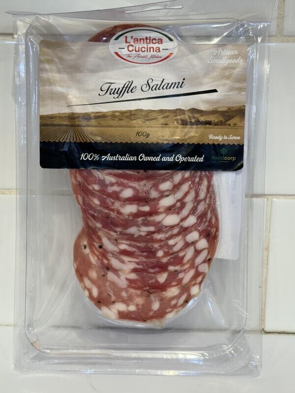 L&#39;ANTICA CUCINA - 100g Truffle Salami Sliced, Each