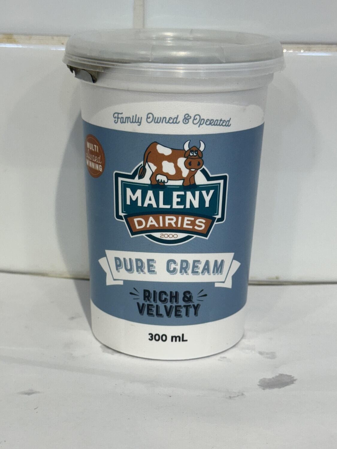 MALENY DAIRIES - Pure Cream 300ml tub, Each