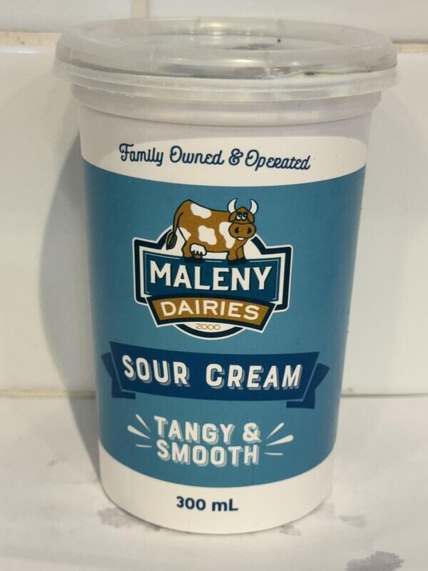 MALENY DAIRIES - Sour Cream 300ml tub, Each
